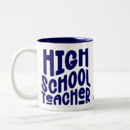 Dark Blue High School Teacher  Två-Tonad Mugg