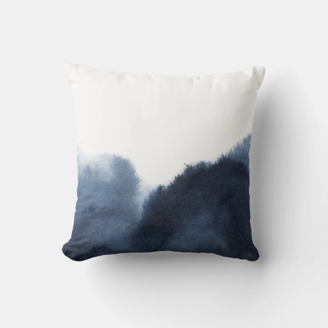 Dark Blue Watercolor soft Kudde (Framsida)