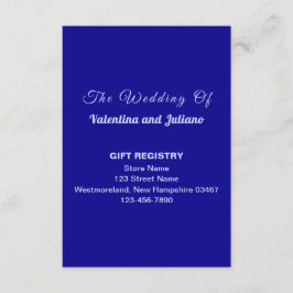 Dark Blue Wedding Gift Registry Portrait Tilläggskort