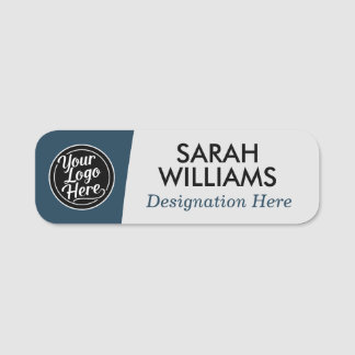 Dark Blue White Professional Logo Title Namnbricka