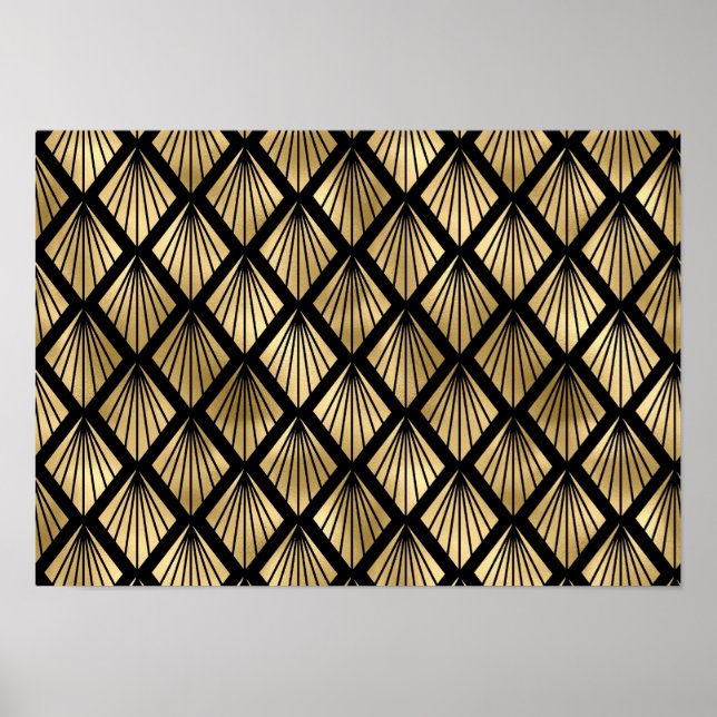 Dark Brown and Gold Art Deco Patterned Poster (Framsidan)
