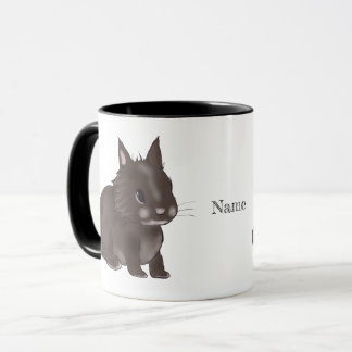 Dark brown lionhead bunny mugg