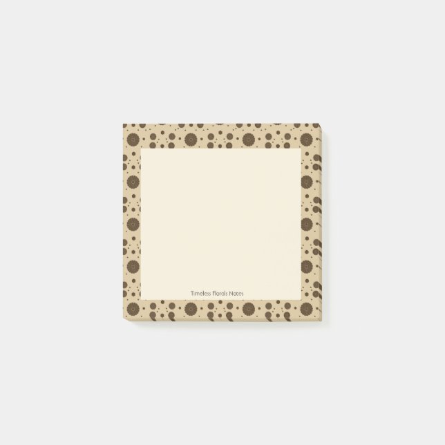 Dark Brown Micro Floral Sand  Post-it Block (Framsida)