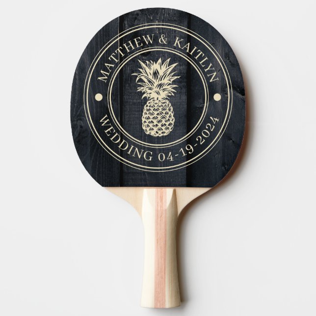 Dark Burnt Wood Pineapple Wedding Names Pingisracket (Baksidan)