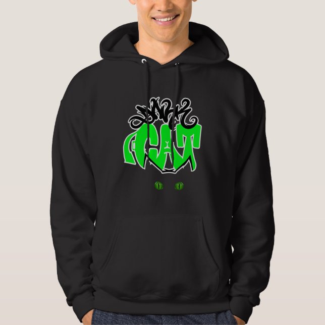Dark cat in graffiti art Hoodie (Framsida)