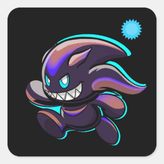 Dark Chao - Running - Swimming Variant Custom Art Fyrkantigt Klistermärke