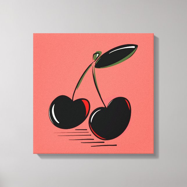 Dark Cherries – Minimal Graphic Art  Canvastryck (Framsida)