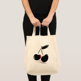 Dark Cherries - Modern Minimal Fruit Illustration Tygkasse