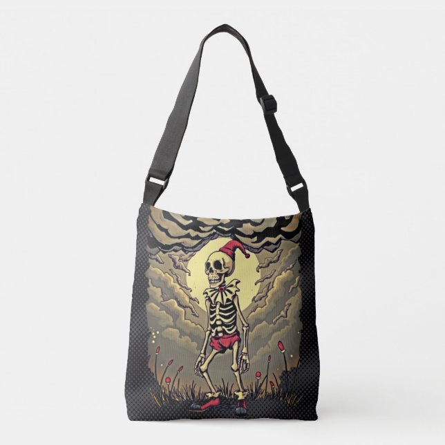 Dark Clown Skeleton Crossbody Bag Axelväska (Framsida)