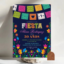 Dark Colorful Talavera Mexican Fiesta Birthday Inbjudningar