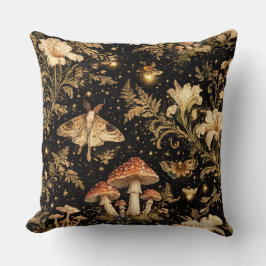 Dark Cottagecore Botanical Pattern Fabric - Vintag Kudde