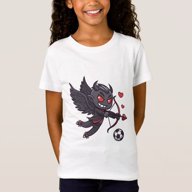 Dark Cupid Soccer Player - Anti-Valentine's Day T Shirt (Framsida)