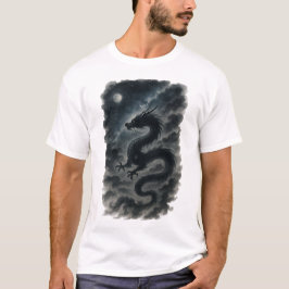 【Dark Dragon Japanese Ink Art Men’s T-Shirt】 T Shirt
