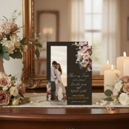 Dark Elegant Boho Wedding Invitation | Luxury Flor Inbjudningar
