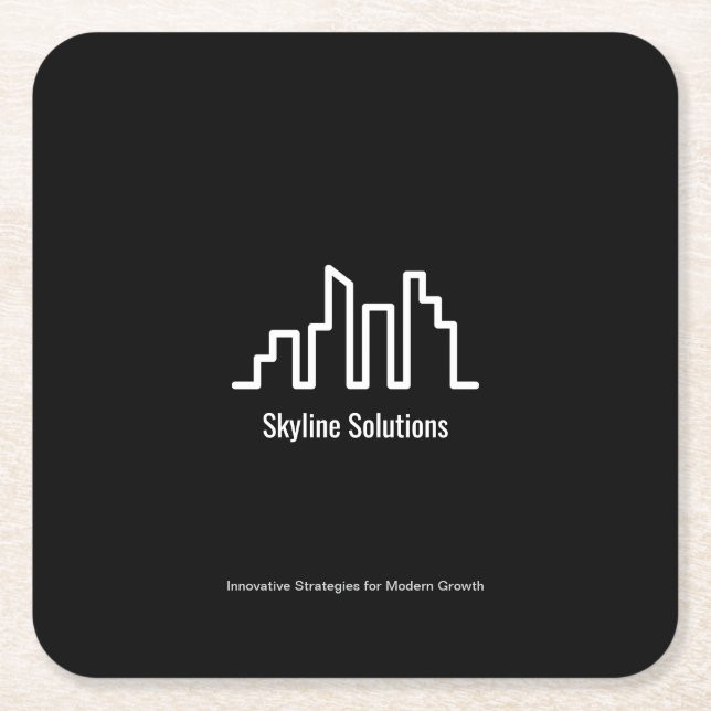 Dark Elegant Branded Coasters Set of 6 Underlägg Papper Kvadrat (Framsidan)