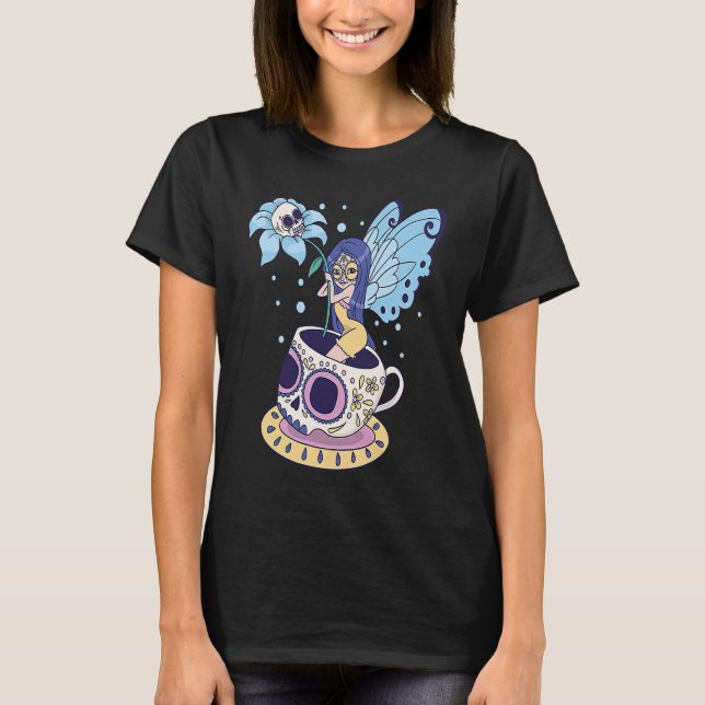 Dark fairy Occult fairy music Aesthetic girl horro T Shirt (Framsida)