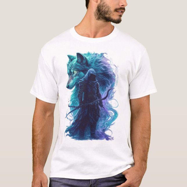 Dark Fantasy Archer - Hooded Sniper Elite T-Shirt (Framsida)