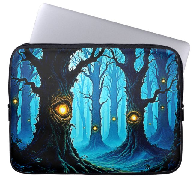 Dark Fantasy Eyeball Forest Design Laptop Fodral (Framsidan)