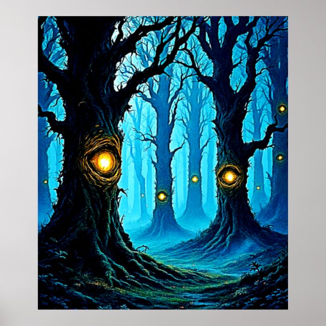Dark Fantasy Eyeball Forest Design Poster (Framsidan)