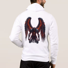 Dark Fantasy Fallen Angel Hoodie with Fiery Wings T Shirt