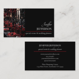 Dark Floral event wedding planner Visitkort