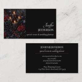 Dark Floral event wedding planner Visitkort