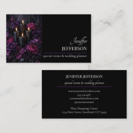 Dark Floral event wedding planner Visitkort