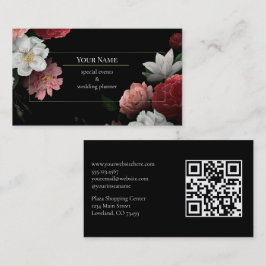 Dark Floral event wedding planner Visitkort