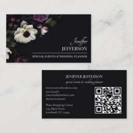 Dark Floral event wedding planner Visitkort