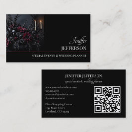 Dark Floral event wedding planner Visitkort