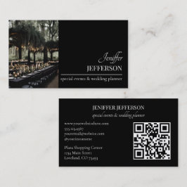 Dark Floral event wedding planner Visitkort