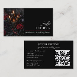Dark Floral event wedding planner Visitkort