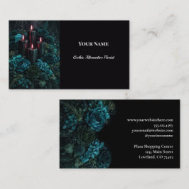 Dark Floral Gothic Alternative Florist Visitkort