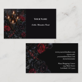 Dark Floral Gothic Alternative Florist Visitkort