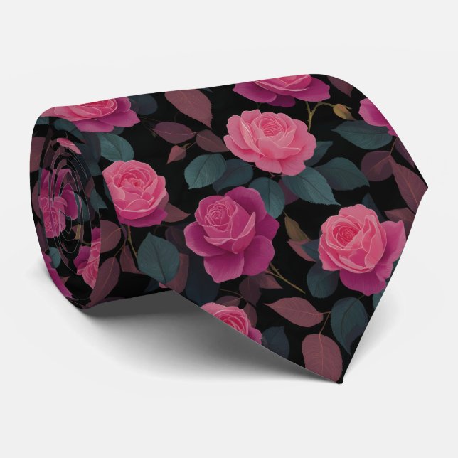 Dark Floral Pink Rose Pattern Slips (Rullad)