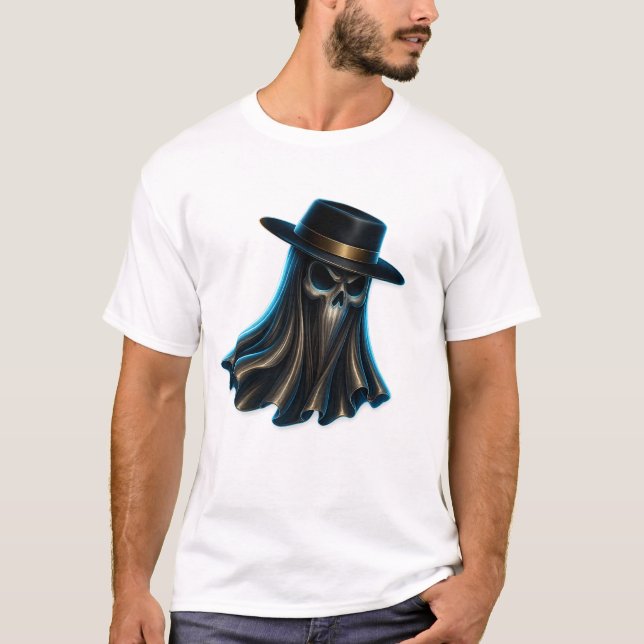 Dark Ghost Cowboy Hat T-Shirt  (Framsida)