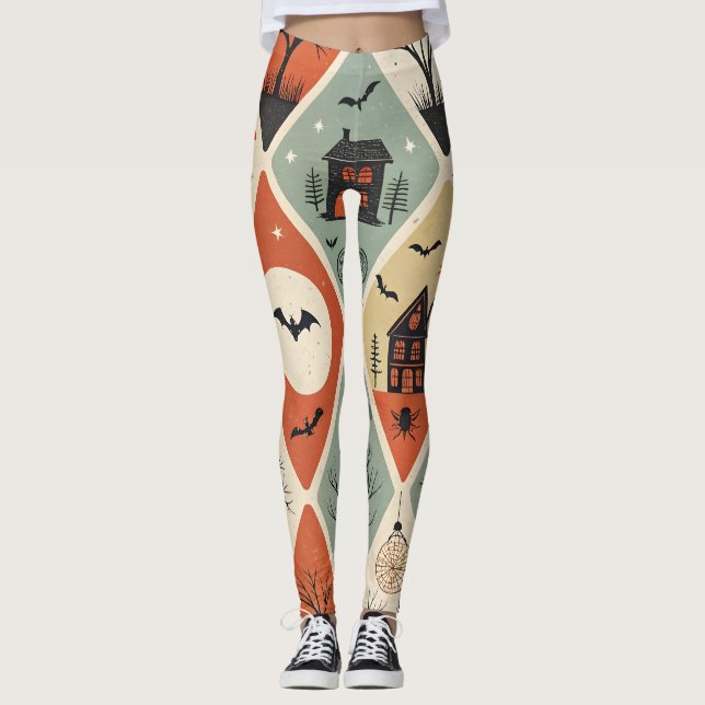 Dark ghost pattern leggings (Framsida)