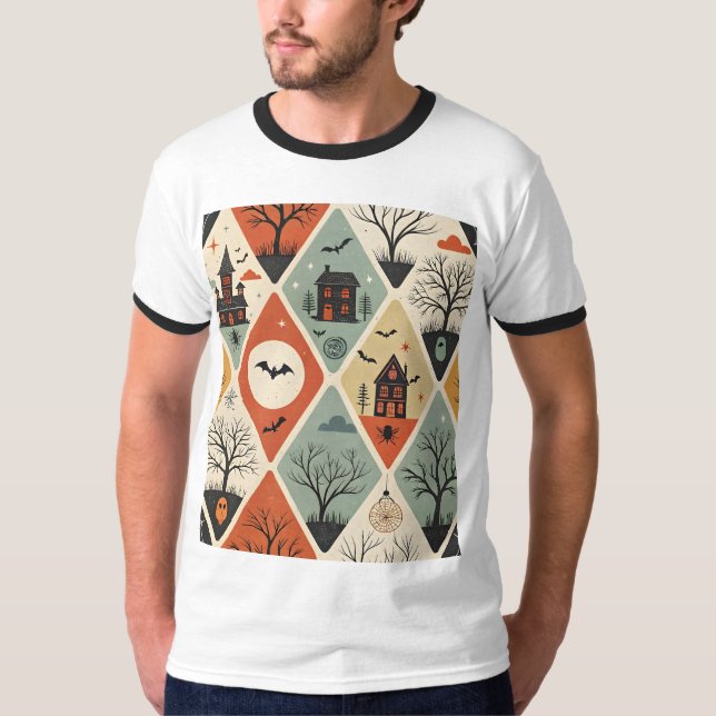 Dark ghost pattern t shirt (Framsida)