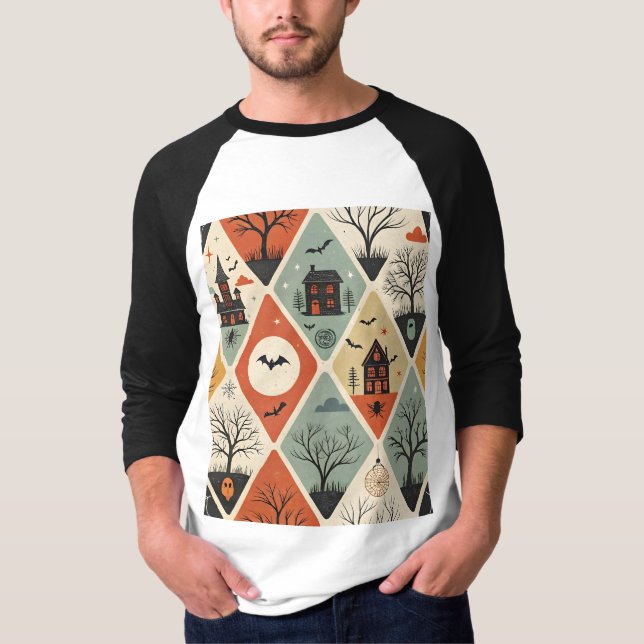 Dark ghost pattern t shirt (Framsida)