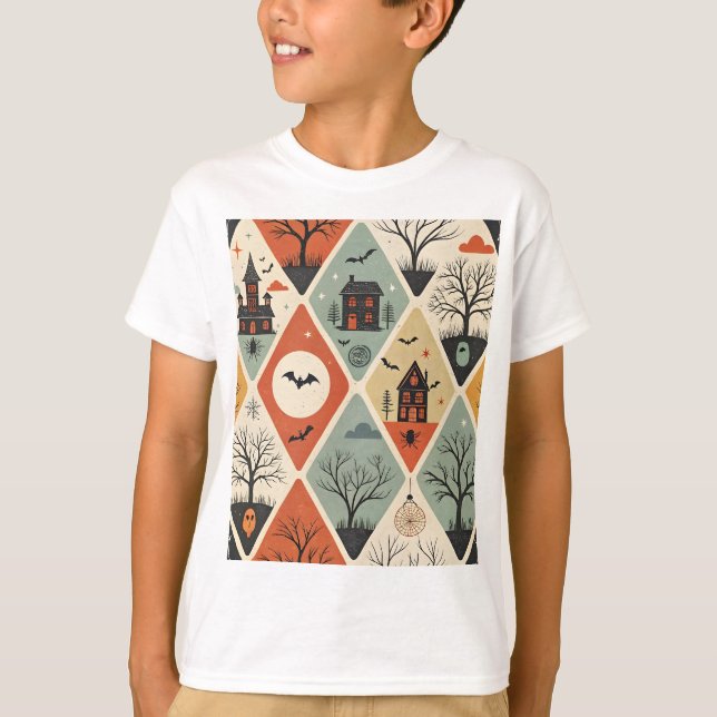 Dark ghost pattern t shirt (Framsida)