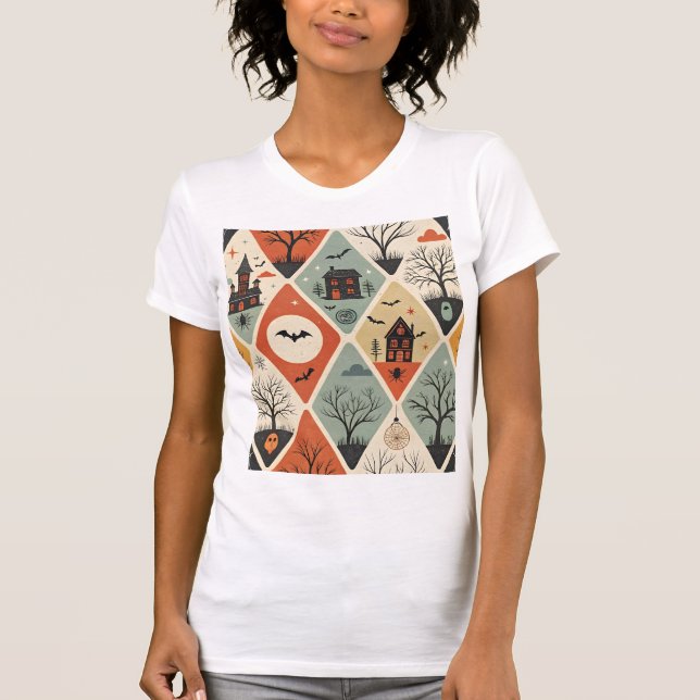 Dark ghost pattern t shirt (Framsida)