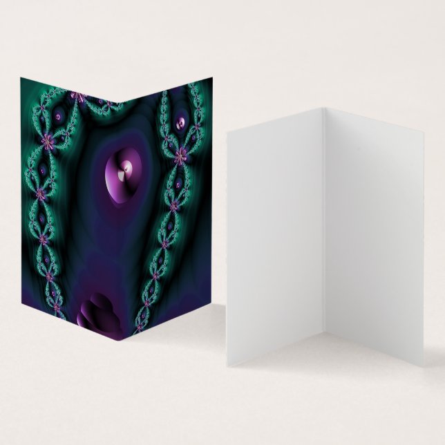 dark glowing fractal image visitkort (In- och utsida)