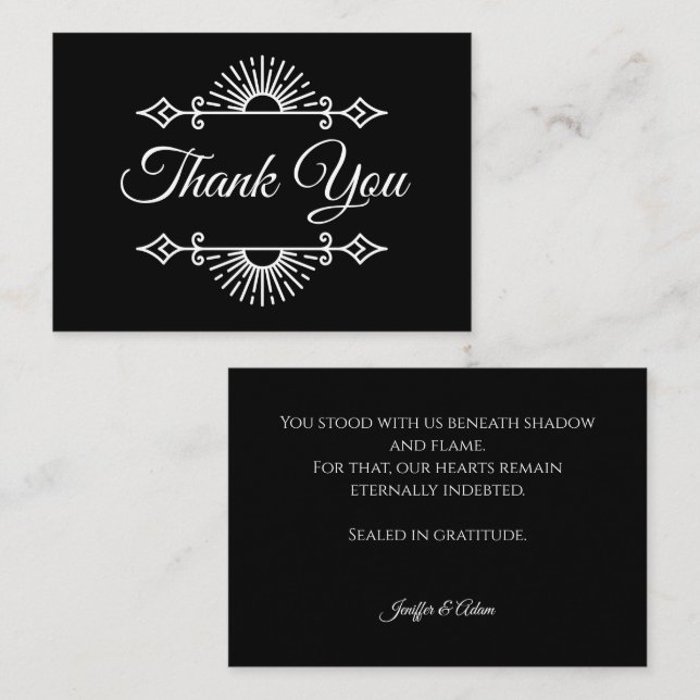 Dark Gothic Alternative Halloween wedding Anteckningskort (Fram/baksida)