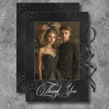 Dark Gothic Black Floral Satin Damask Teal Wedding