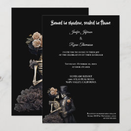 Dark  Gothic Halloween wedding invitation Inbjudningar