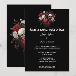 Dark Gothic Halloween wedding invitation Inbjudningar
