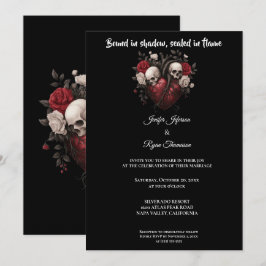 Dark  Gothic Halloween wedding invitation Inbjudningar