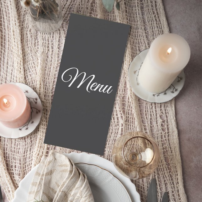 Dark Gray Wedding Menu Card Meny (Skapare uppladdad)