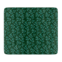  Dark Green Background with Teal Botanical Leaves