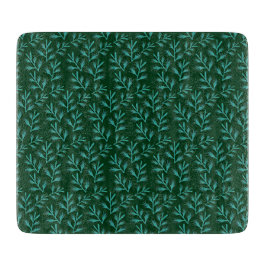  Dark Green Background with Teal Botanical Leaves